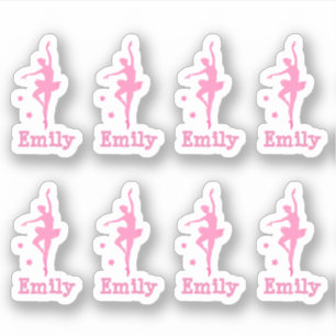 Pegatina personalizado bailarina rosa