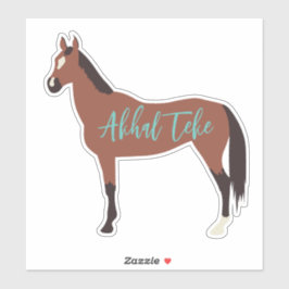 Pegatina Personalizado Bay Akhal Teke Horse Silhouette