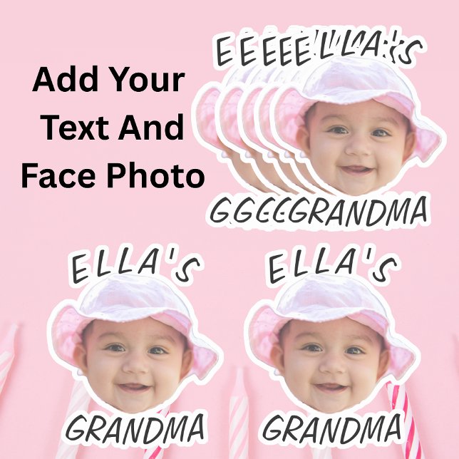 Pegatina Personalizado Bebé Face Photo Textos Abuela (Subido por el creador)