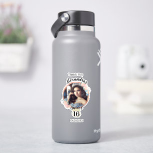 Pegatina Personalizado Boho Rosa Gold Foto Dieciséis Gracia