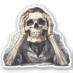 Pegatina Personalizado Bored Halloween Skeleton