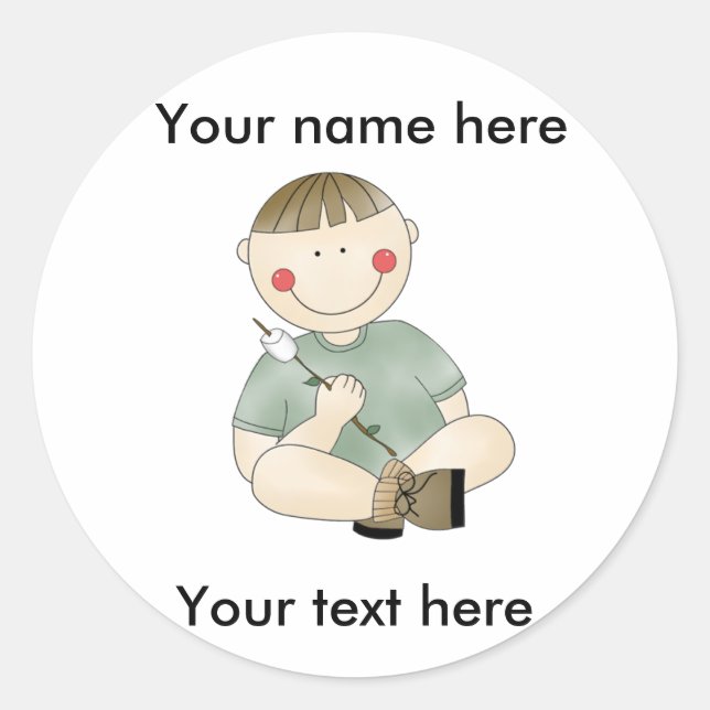 PEGATINA PERSONALIZADO BOY CAMPING (Anverso)