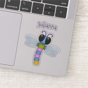 Pegatina Personalizado caprichoso y feliz de la libélula