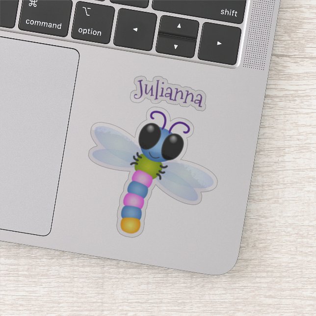 Pegatina Personalizado caprichoso y feliz de la libélula (Detalle)