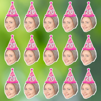 Pegatina Personalizado Cara 20.º 30.º 40.º 50.º 60.º cumple