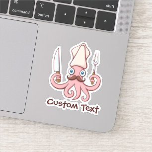 Pegatina Personalizado Chef Squid