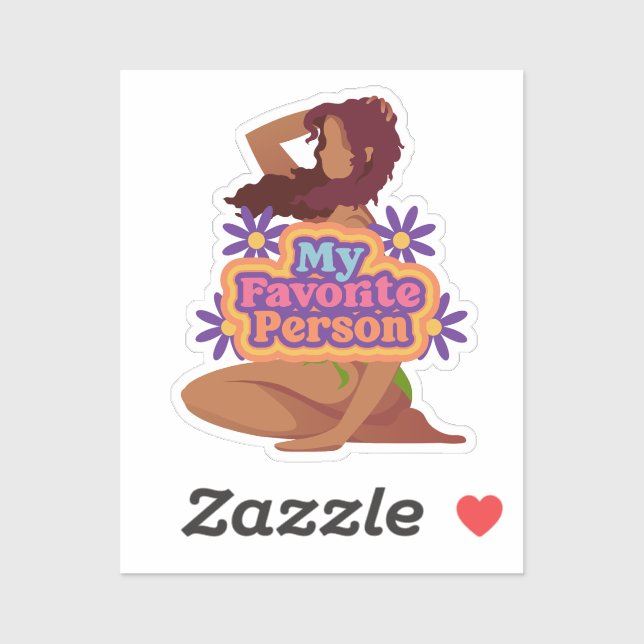 Pegatina Personalizado chica mi persona favorita (Hoja)