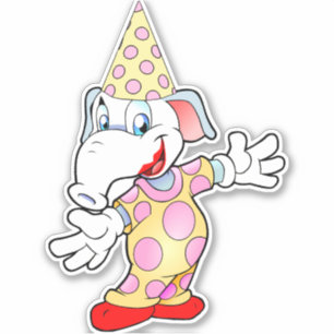 Pegatina Personalizado Circus Elephant Clown Art