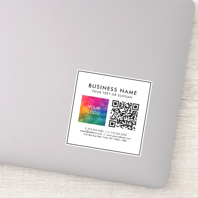 Pegatina Personalizado Código QR Modelo de texto de logotip (Detalle)