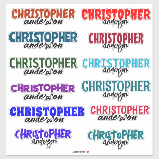 Pegatina Personalizado Colorful Name Boy School Vinyl Pegat (Hoja)