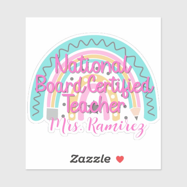 Pegatina Personalizado Consejo Nacional Certificado de Prof (Hoja)