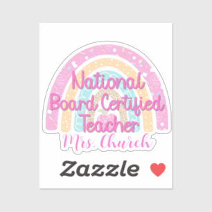 Pegatina Personalizado Consejo Nacional Certificado de Prof