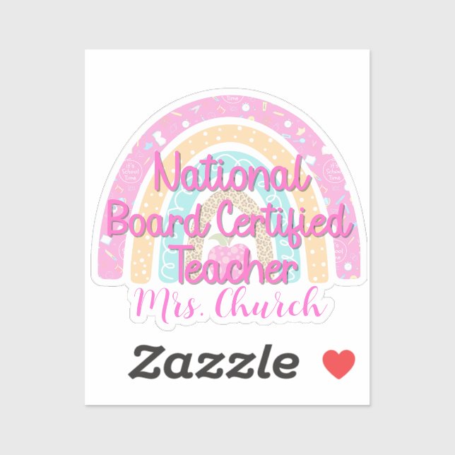 Pegatina Personalizado Consejo Nacional Certificado de Prof (Hoja)