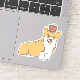 Pegatina Personalizado Corgi Reina con corona