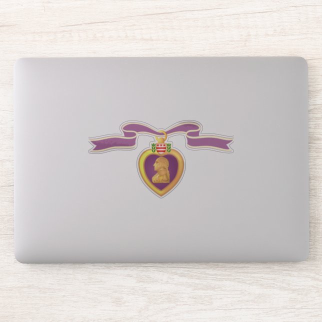 Pegatina Personalizado Corte Vinilo simple "PURPLE HEART" (Ordenador)