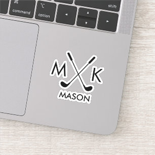 Pegatina Personalizado Crea Tu Propio Tema De Golf Monogram