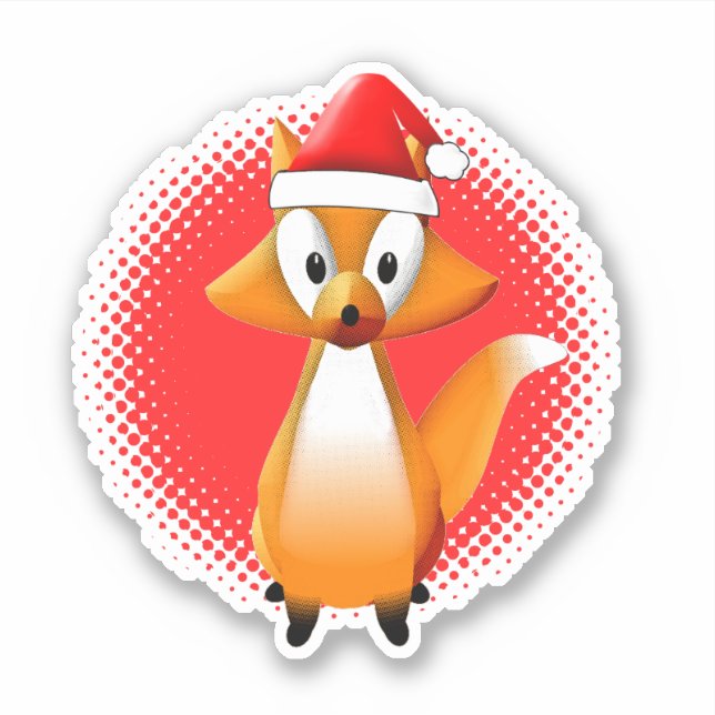 Pegatina Personalizado Cuaderno Animal De Fox Con Gorra San (Anverso)