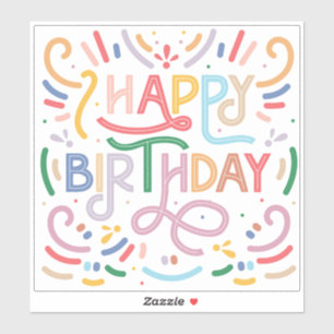 PEGATINA PERSONALIZADO CUT VINYL PEGATINA: FELIZ CUMPLEAÑOS