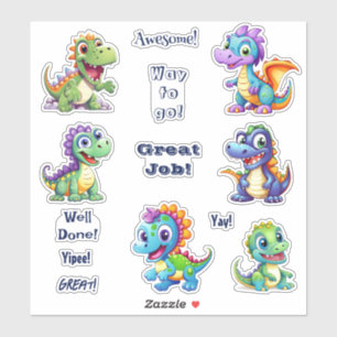 Pegatina Personalizado Cute Dinosaurios