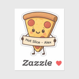 Pegatina personalizado Cute Pizza Slice - Personal