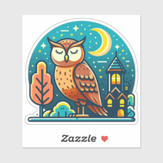 Pegatina Personalizado de aves de Lechuza Medianoche Pegati