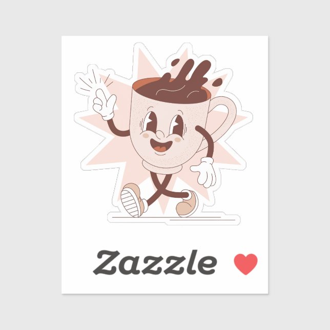 Pegatina Personalizado de café gracioso (Hoja)