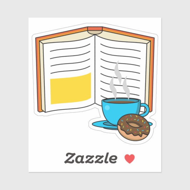 Pegatina Personalizado de Café y Donut para Libros (Hoja)