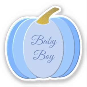 Pegatina Personalizado de calabaza de niño pequeño azul