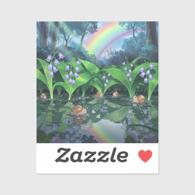 Pegatina Personalizado de caracol arcoiris (Hoja)