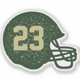 Pegatina Personalizado de casco de fútbol número verde y or