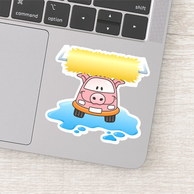 Pegatina Personalizado de cerdo de lavado de cara (Detalle)