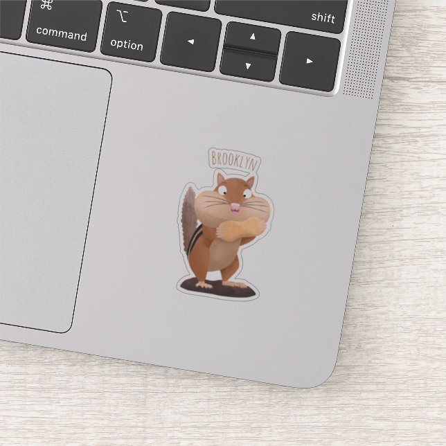 Pegatina Personalizado de chipmunk de grandes mejillas grac (Detalle)