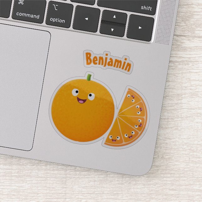 Pegatina Personalizado de cítricos de feliz naranja (Detalle)