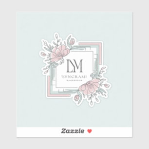 Pegatina Personalizado de código QR botánico vintage Busine