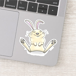 Pegatina Personalizado de conejo de bebé, alegre y sonrient