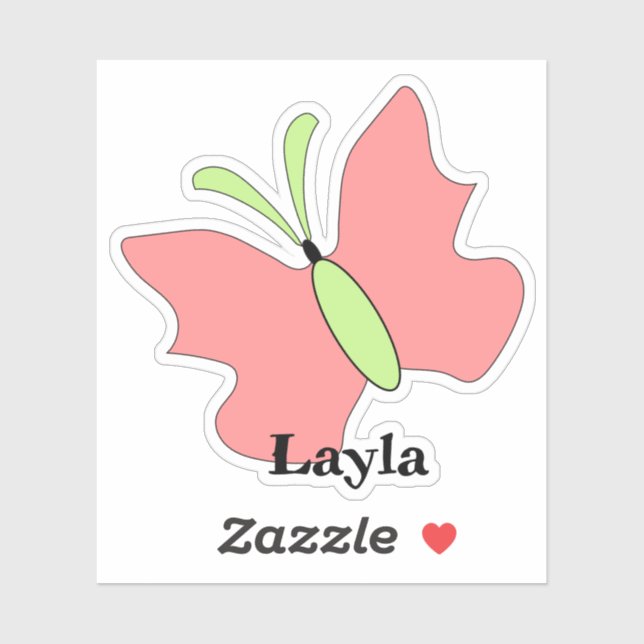 Pegatina Personalizado de cumpleaños de mariposa Cut Vinyl (Hoja)