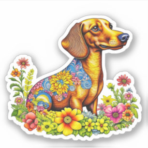 Pegatina Personalizado de Cute AI Dachshund Dog
