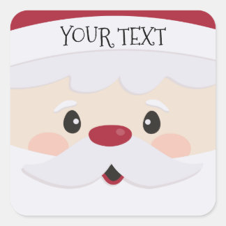 Pegatina personalizado de Cute Santa Face