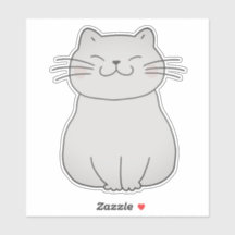 Personalizado de dibujo de gato blanco sonriente
