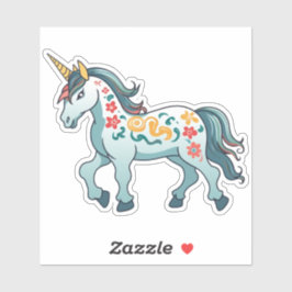 Pegatina Personalizado de dibujo de unicornio , caballo