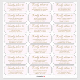 Pegatina Personalizado de dirección de invitado de boda Peg