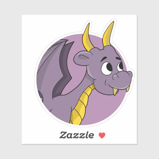 Pegatina Personalizado de dragón morado Personalizado Pegat (Hoja)