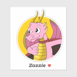 Pegatina Personalizado de dragón rosa Personalizado Pegatin