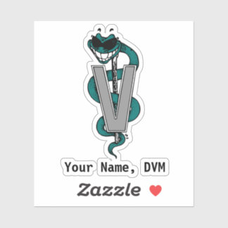 Pegatina personalizado de DVM divertido para veter