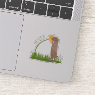 Pegatina Personalizado de flor de esnifado de perro de prad