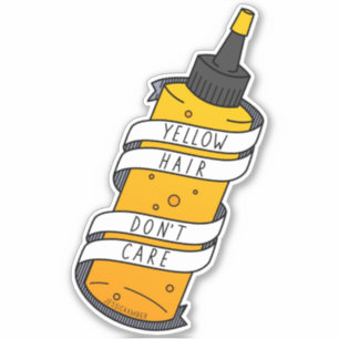 Pegatina Personalizado de frasco de tinte de pelo amarillo