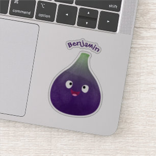 Pegatina Personalizado de fruta púrpura feliz