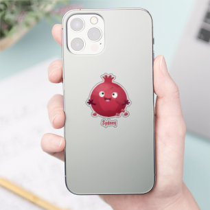 Pegatina Personalizado de frutas pomegranadas alegres