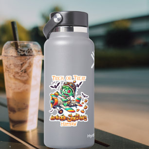 Pegatina Personalizado de Halloween con calabazas de avión 