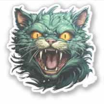 Personalizado de Halloween Scary Gato Zombie Verde